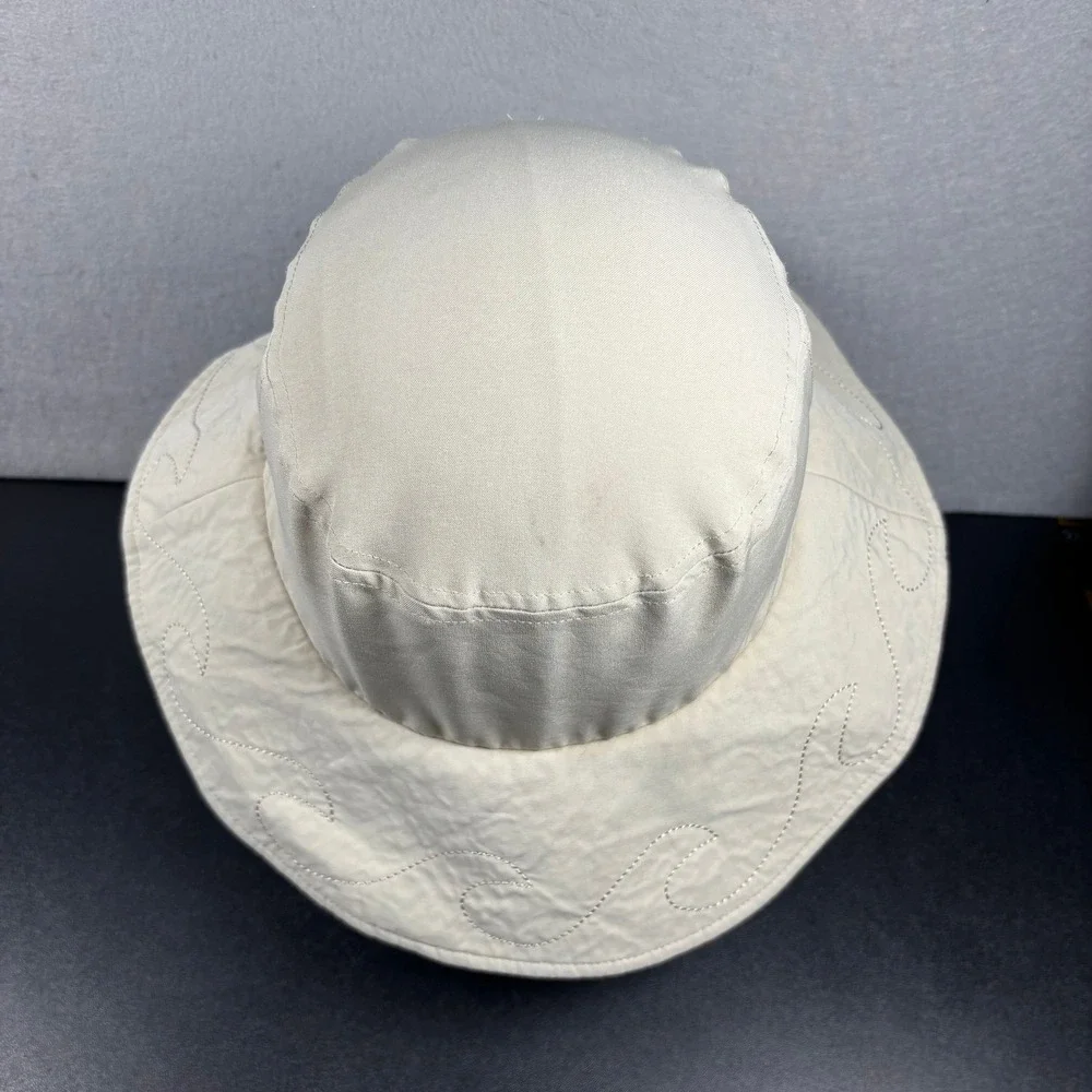 Columbia Womens Bora Bora Booney Sun Hat Beige Wave Embroidery Wide Brim OSFM
